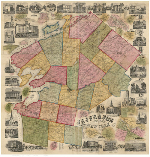 Jefferson County New York 1855 - Old Map Reprint