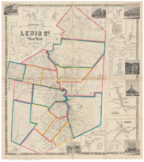 Lewis County New York 1857 - Old Map Reprint