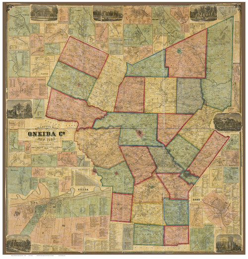 Oneida County New York 1858 - Old Map Reprint