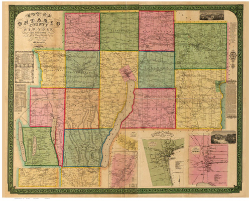 Ontario County New York 1852 - Old Map Reprint