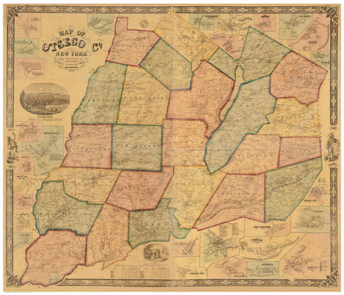 Otsego County New York 1856 - Old Map Reprint