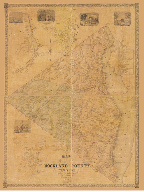 Rockland County New York 1854 - Old Map Reprint