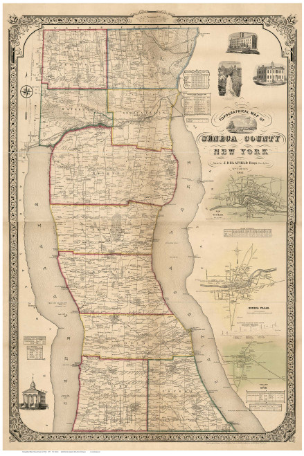Seneca County New York 1852 - Old Map Reprint