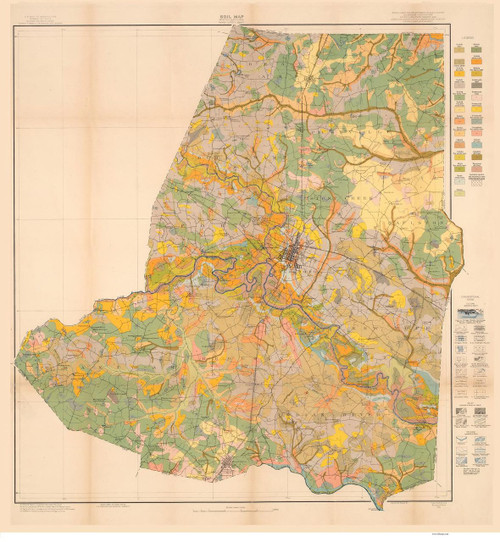 Wayne County Soils Map, 1916 North Carolina - Old Map Reprint