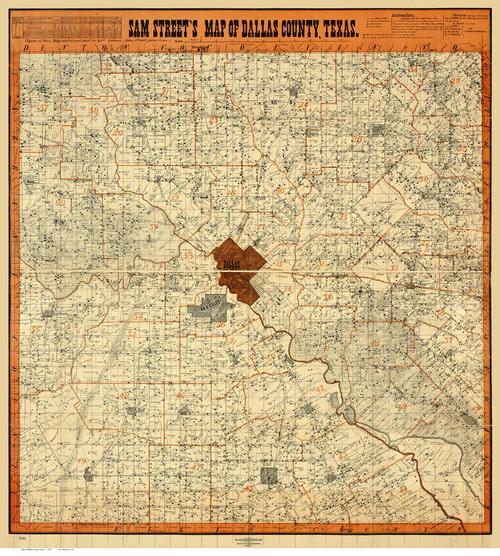 Dallas County Texas 1900 - Old Map Reprint
