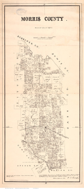 Morris County Texas 1880 - Old Map Reprint