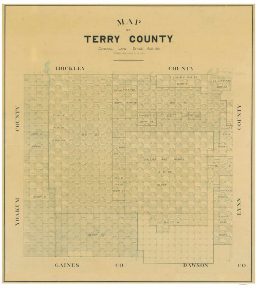 Terry County Texas 1901 - Old Map Reprint