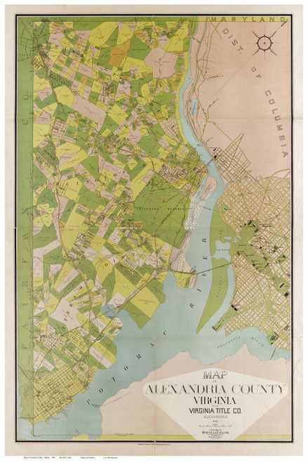 Alexandria County Virginia 1900 - Old Map Reprint