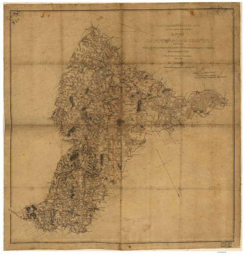 Culpepper County Virginia 1863 - Old Map Reprint