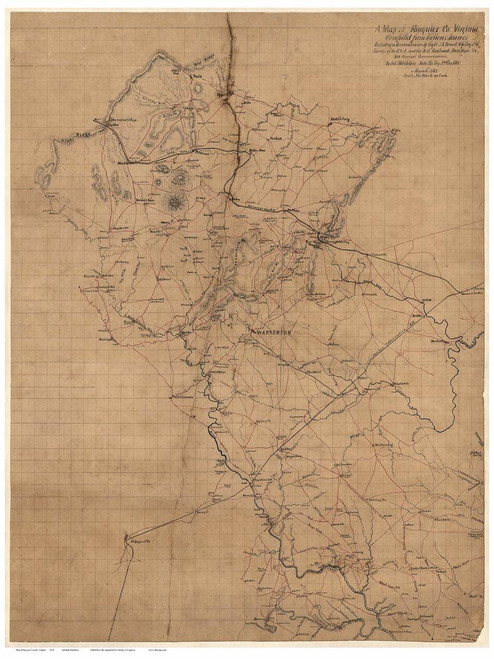 Fauquier County Virginia 1863 - Old Map Reprint