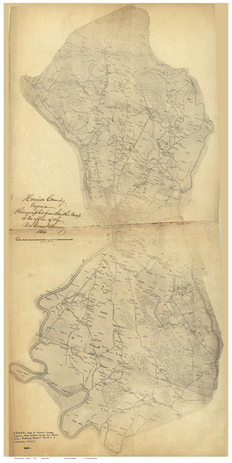 Henrico County Virginia 1853 - Old Map Reprint