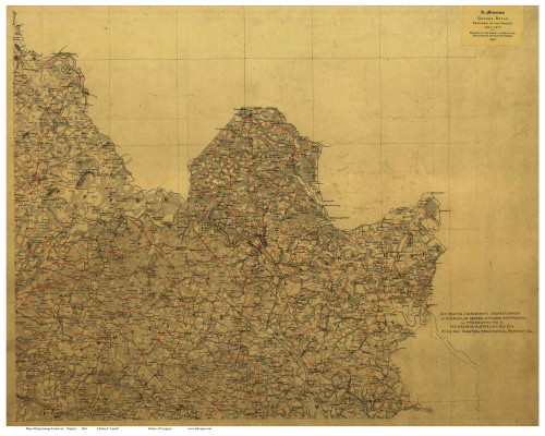 King George County Virginia 1864 - Old Map Reprint