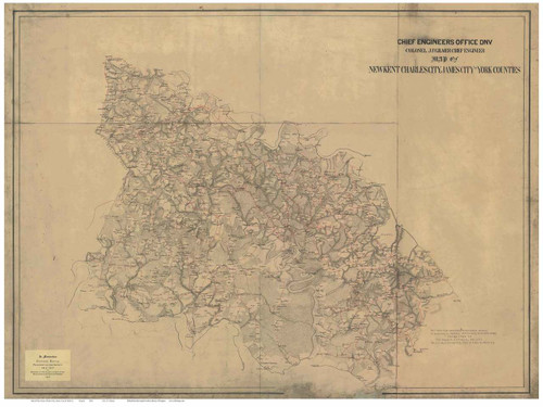 New Kent County Virginia 1863 - Old Map Reprint