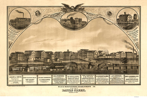 Battle Creek, Michigan 1869 Bird's Eye View