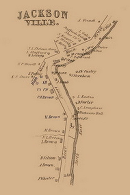 Jacksonville Village, Whitingham, Vermont 1856 Old Town Map Custom Print - Windham Co.