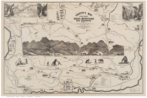 White Mountains 1871 - Leavitt - Old Map Custom Print New Hampshire Specials
