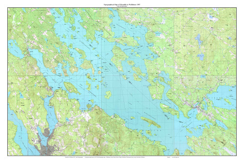 Meredith to Wolfeboro - Lake Winnipesaukee 1987 - Custom USGS Old Topo Map - New Hampshire