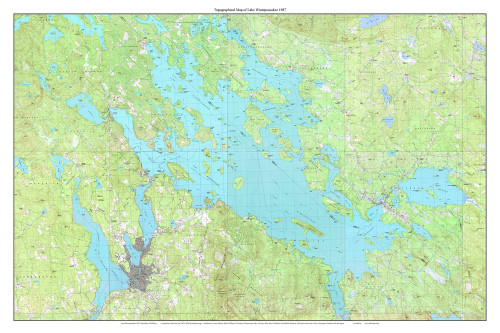 Lake Winnipesaukee, Horizontal (2:3) 1987 - Custom USGS Old Topo Map - New Hampshire