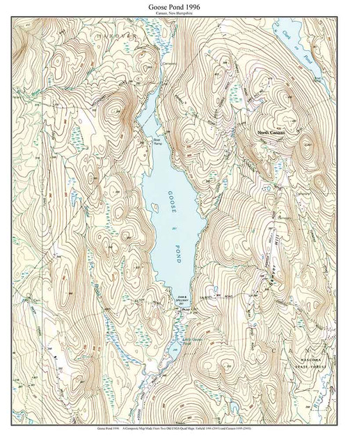 Goose Pond 1996 - Custom USGS Old Topo Map - New Hampshire