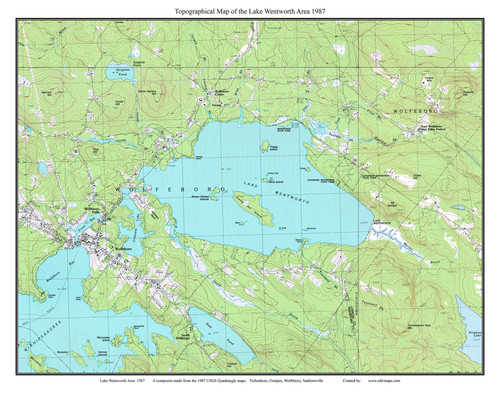 Lake Wentworth Area 1987 - Custom USGS Old Topo Map - New Hampshire
