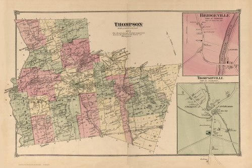 Thompson, New York 1875 - Old Town Map Reprint - Sullivan Co. Atlas