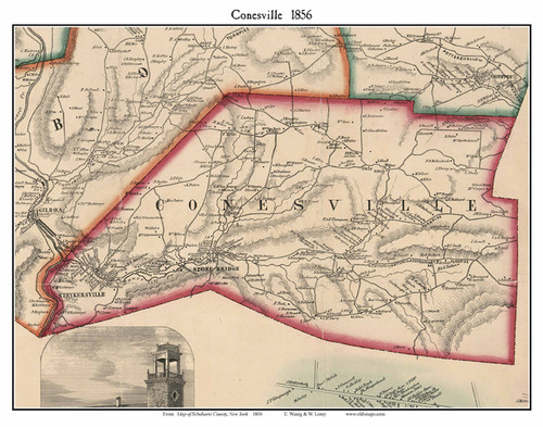 Conesville, New York 1856 Old Town Map Custom Print - Schoharie Co.