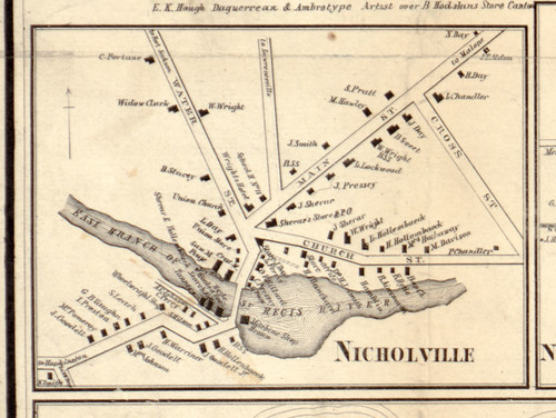 Nicholville, New York 1858 Old Town Map Custom Print - St. Lawrence Co.