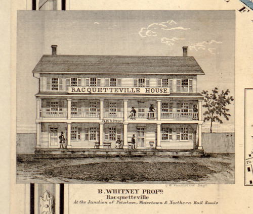 Racquetteville House, New York 1858 Old Town Map Custom Print - St. Lawrence Co.