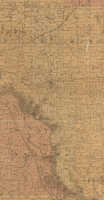 Poyner, Iowa 1887 Old Town Map Custom Print - Black Hawk Co.