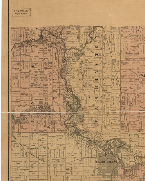 Washington, Iowa 1887 Old Town Map Custom Print - Black Hawk Co.