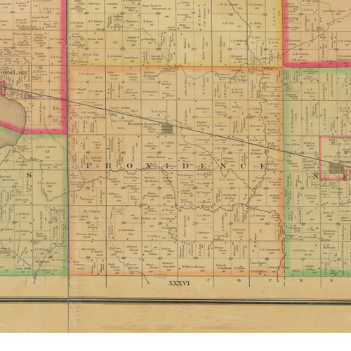 Providence, Iowa 1884 Old Town Map Custom Print - Buena Vista Co.