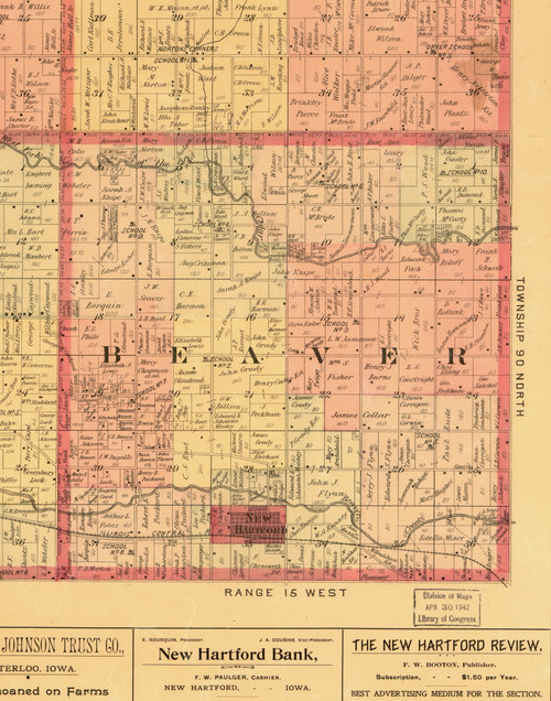 Beaver, Iowa 1897 Old Town Map Custom Print - Butler Co.