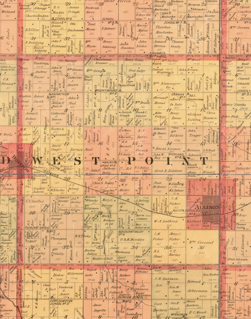 West Point, Iowa 1897 Old Town Map Custom Print - Butler Co.