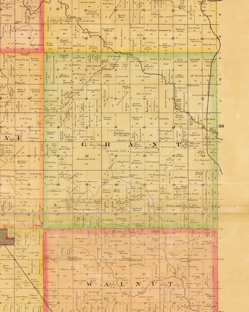 Grant, Iowa 1883 Old Town Map Custom Print - Dallas Co.