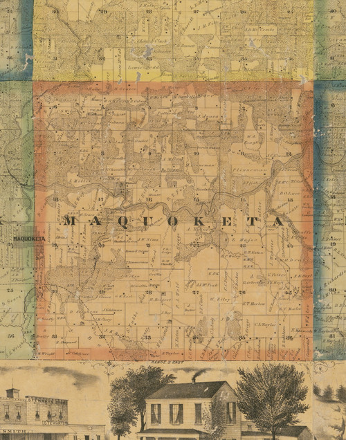 Maquoketa, Iowa 1867 Old Town Map Custom Print - Jackson Co.