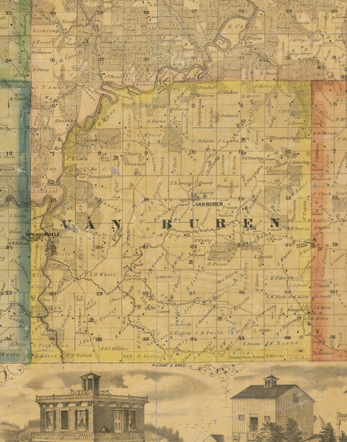 Van Buren, Iowa 1867 Old Town Map Custom Print - Jackson Co.