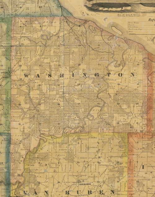 Washington, Iowa 1867 Old Town Map Custom Print - Jackson Co.