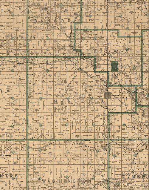 Marietta, Iowa 1896 Old Town Map Custom Print - Marshall Co.