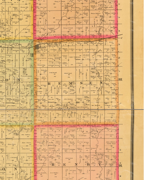 Remsen, Iowa 1884 Old Town Map Custom Print - Plymouth Co.