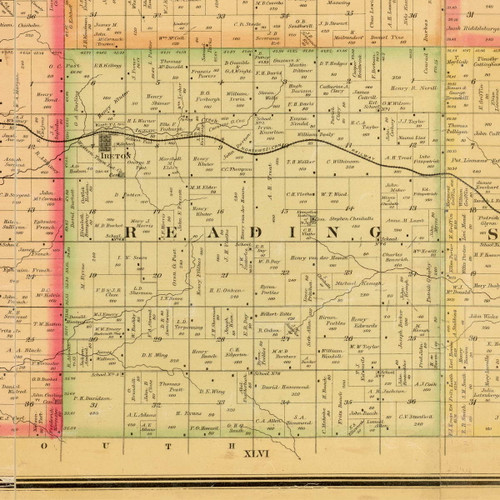 Reading, Iowa 1884 Old Town Map Custom Print - Sioux Co.