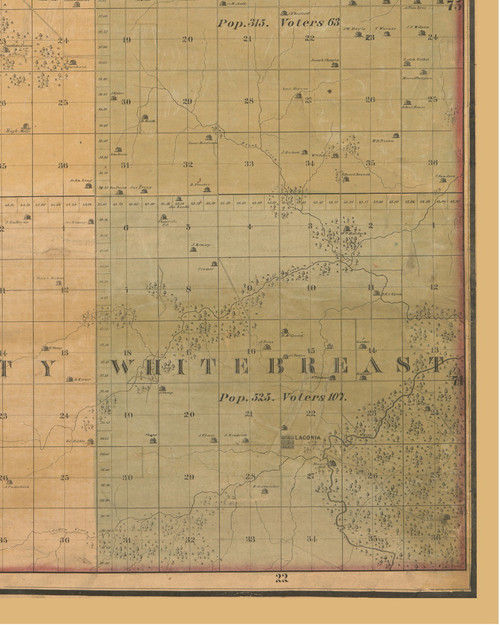 White Breast, Iowa 1859 Old Town Map Custom Print - Warren Co.