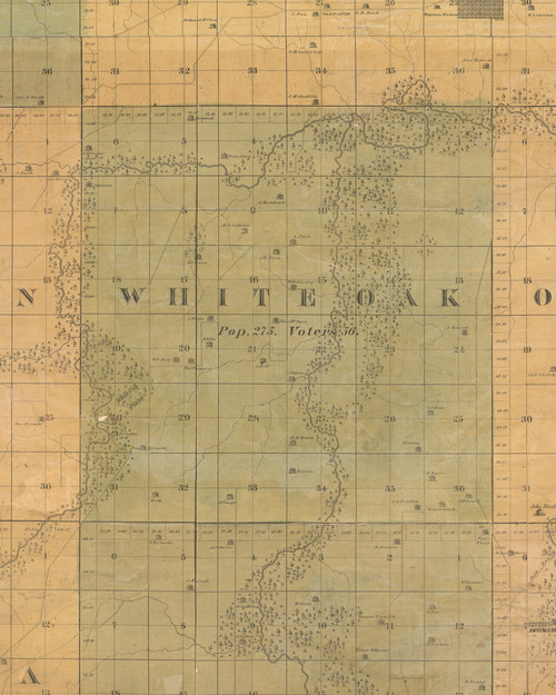 White Oak, Iowa 1859 Old Town Map Custom Print - Warren Co.