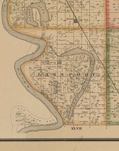 Lakeport, Iowa 1884 Old Town Map Custom Print - Woodbury Co.