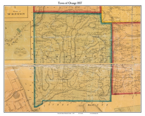 Orange, New York 1857 Old Town Map Custom Print - Schuyler Co.