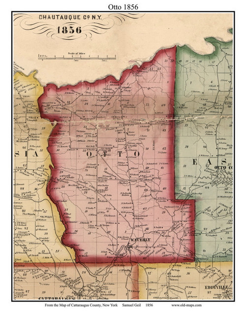 Otto, New York 1856 Old Town Map Custom Print - Cattaraugus Co.