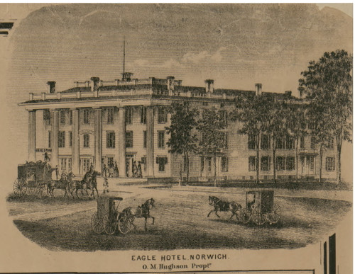 Eagle Hotel, New York 1863 Old Town Map Custom Print - Chenango Co.