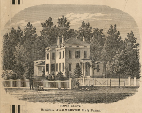 Webster Residence, Parma, New York 1858 Old Town Map Custom Print - Monroe Co.