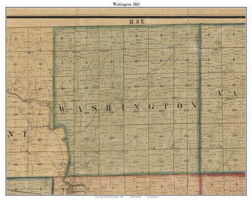 Washington, Indiana 1861 Old Town Map Custom Print - Grant Co.