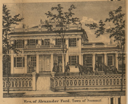 Residence of Alexander Ford, Michigan 1858 Old Town Map Custom Print - Jackson Co.