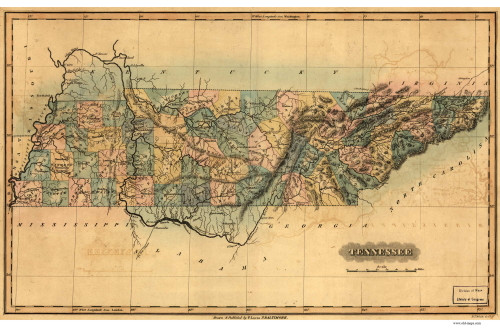 Tennessee 1826 Lucas - Old State Map Reprint